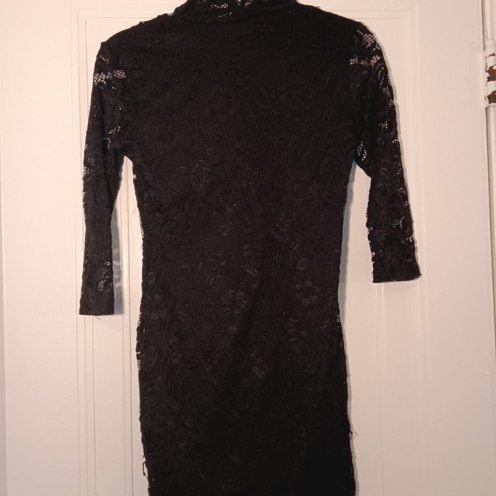 Short Black Lace Dress - Picture 5 of 6